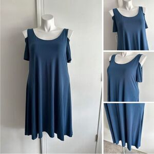 MYNT 1792 Blue Cold Shoulder Dress, Size 1X